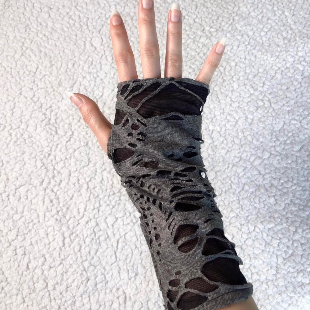 distressed zombie gloves